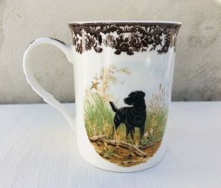 Spode Woodland Bird Hunting Dogs Black Labrador Coffee Mug/cup 4 " Tall 11oz