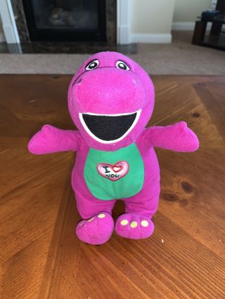 Vintage Barney Purple Dinosaur Stuffed Plush I Love You Heart Lyons 10”