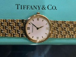 70 Off Tiffany & Co.  18k Solid Yellow Gold Ladies Dress Watch,  Box &