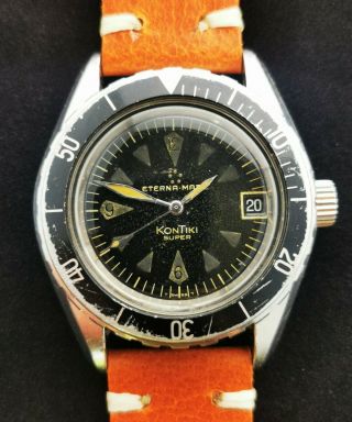 Eterna Matic Kontiki Diver 130 Ftp Vintage Mens Swiss Wristwatch