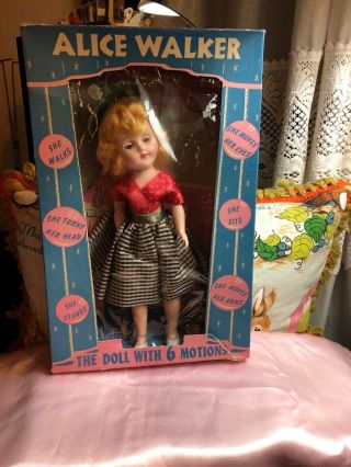 Vtg Antique 12 " Alice Walker " The Doll With 6 Motions " Very Rare