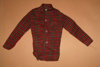 Vintage Mattel Ken 1409 Going Hunting Pak Red Plaid Shirt 1964 - 1965