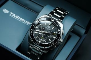 Pre - Owned Tag Heuer Aquaracer Chronograph 43mm Mens Watch Cay111a.  Ba0927