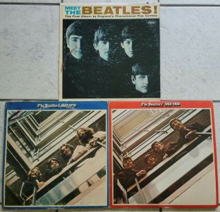 Vintage Beatles Vinyl 5 Lps " Meet The Beatles " The Beatles 1962 - 1966 & 1967 - 1970