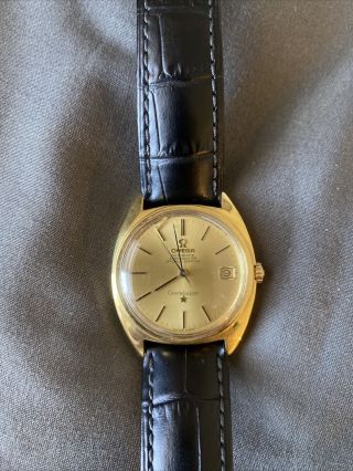 Vintage Omega Constellation Chronometer 18k Y Gold Deluxe Pie Pan 3