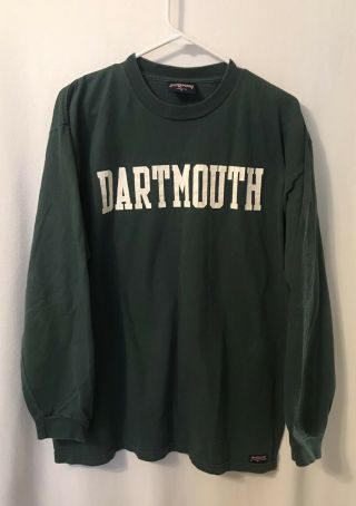 Vintage Dartmouth College T - Shirt Jansport Made In Usa Tag L Green