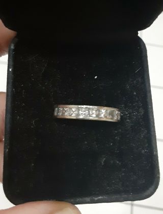 Vintage Sterling Silver Eternity Ring With Cz Channel Setting Size 8