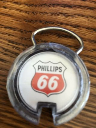 Vintage Phillips 66 Gas Station Keychain Cairo,  Illinois Bauer Bros Phone 705