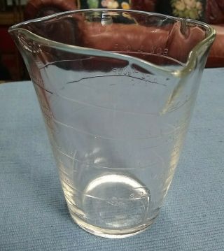 Vintage Federal Glass Three Spout Measuring Cup