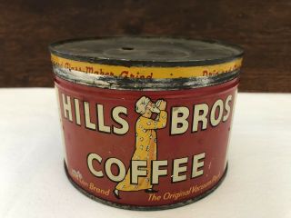 Vintage Hills Brothers Coffee Tin Can W/lid.  San Francisco Ca/edgewater Nj.  1lb