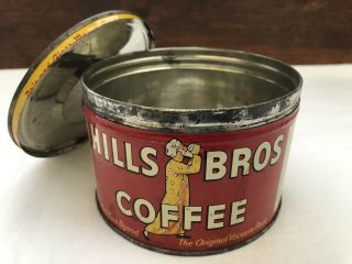 Vintage Hills Brothers Coffee Tin Can w/lid.  San Francisco CA/Edgewater NJ.  1lb 2