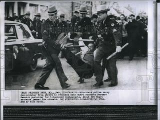 1964 Photo State Police Carry Demonstrator From Street In Princess Anne 8x6