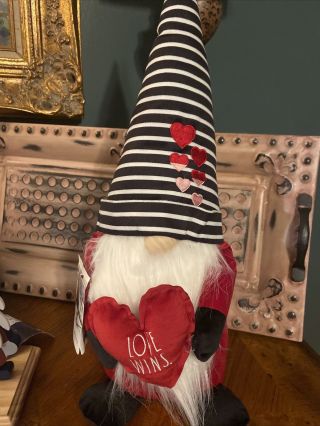 Rae Dunn Valentine’s Day 2021 “love Wins ” I ❤️ You Plush Gnome Nwt Great Gift