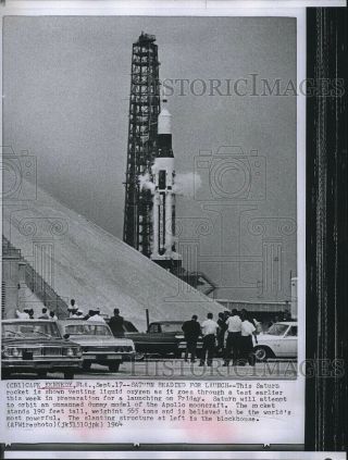 1964 Photo Saturn Rocket At Cape Kennedy Ready For Launch 6x8