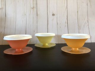 Vintage Tupperware Dessert Parfait Cups With Lids Set Of 3