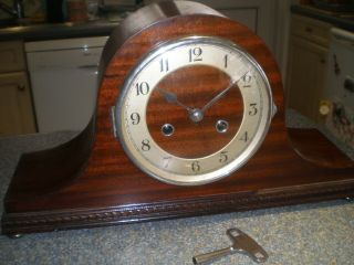 Vintage Large Kienzle Napoleon Hat Mantle Clock For Repair