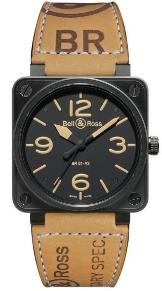 Bell & Ross Br01 - 92 Heritage Men’s Aviation Type Automatic Wristwatch