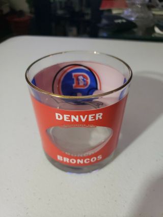 Vintage Nfl Denver Broncos Glass Cup 1970 