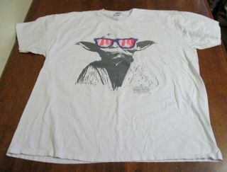 Vintage Star Wars Lucasfilm Ltd & Tm T - Shirt Size Xxl Yoda W/sunglasses Rare Euc