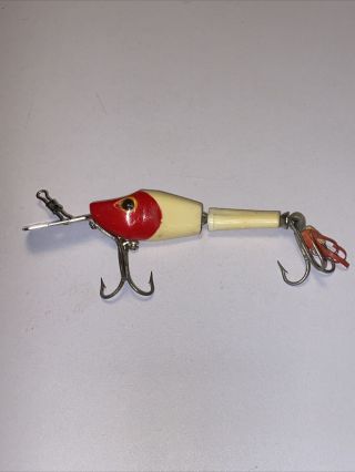 Vintage Fred Arbogast Hula Pike Fishing Lure Red Head