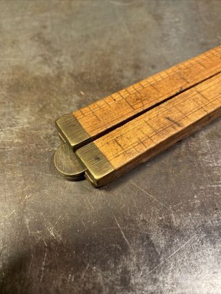 Antique Folding Ruler for Woodworking and Carpentry 24” 3