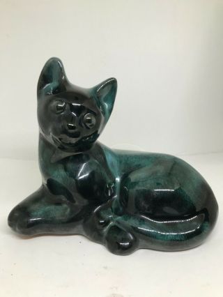 Vintage Mcm Blue Mountain Pottery Sitting Cat
