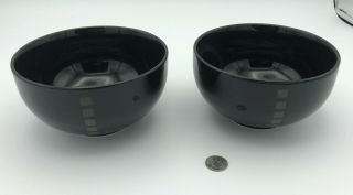 Set Of 2 Mikasa Fruit / Dessert / Sauce Bowls,  Viewpoint Black Mk 606 Squares