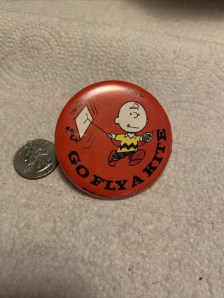 Vintage 1950 Peanuts Charlie Brown “go Fly A Kite” Pin