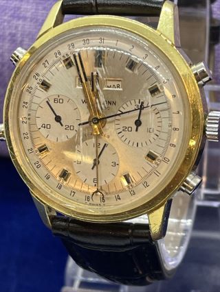 Wakmann Chronograph Triple Calendar Date Valjoux 730 17j Swiss Made Timer Watch