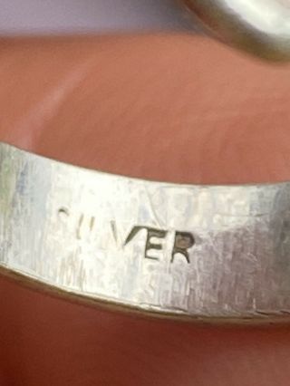 Antique Silver Mark Sterling Silver Belt Buckle Ring - uk Size K 2