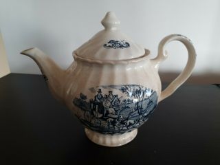 Large Homestead Antique Vintage Hand Painted Pottery Tea Pot