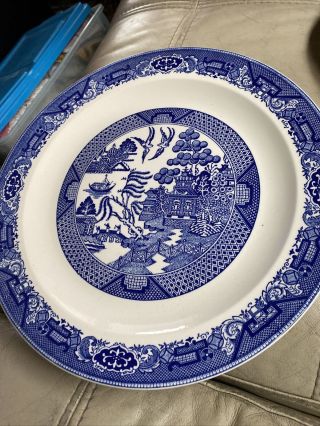 13” Royal China Blue Willow Ware Large Round Plate Platter