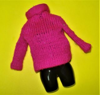 Vtg Barbie 60s 70s Mod Doll Clothes Fuschia Sweater No Label