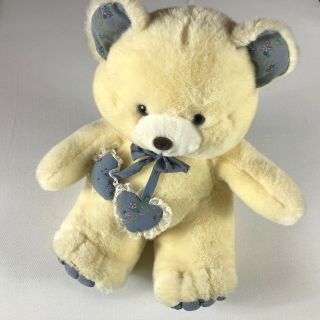 Dan Dee Plush Bear Vtg Large 16 " Stuffed Teddy Flowers Floral Paws Ears Hearts