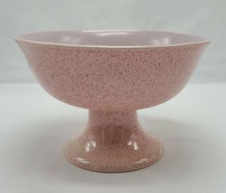 Mid - Century Red Wing Pottery Pedestal Bowl Vase Speckled Pink Lavender 2301