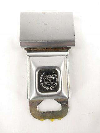 Vintage Cadillac Seat Belt Buckle Gm Silver Emblem Oem Cadillac Buckle
