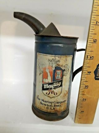 Antique Maytag Company Fuel Mixing Tin Can With Pour Spout Newton Iowa