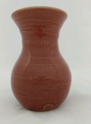 Rowe Pottery Country Classics Red Flower Vase Rose Maroon Roy Marsden Mark 6.  5 "
