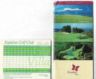 Vintage Yardage Booklet And Scorecard From Kapalua,  Maui,  Shows Three Courses