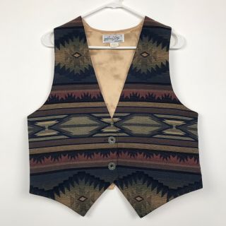 Vintage Ann Loy Western Vest Women’s Size Medium Made In Usa Multicolor Aztec
