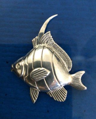 Vintage Beau Sterling Silver Pin Brooch Angel Fish Reef
