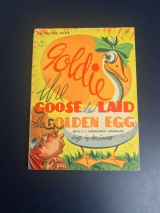 Goldie The Goose That Laid The Golden Egg Vintage Pop - Up Book 1950 