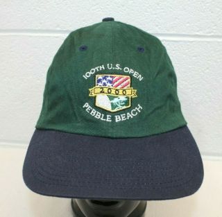 Vintage 2000 Golf Us Open At Pebble Beach Cap Hat 100th Anniversary Blue/green