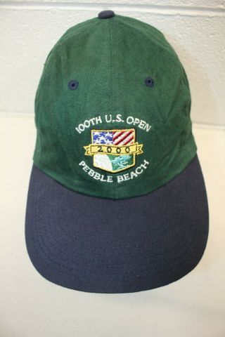 Vintage 2000 Golf US Open at Pebble Beach Cap Hat 100th Anniversary Blue/Green 3
