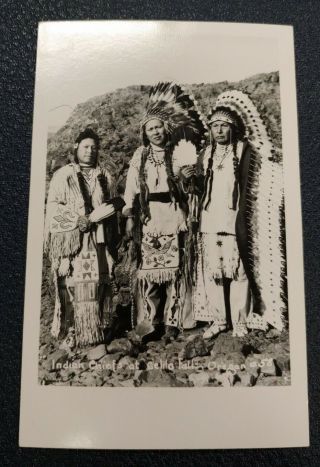 Vintage / Antique Post Card - Native American Indian - Chiefs At Celilo Falls Or