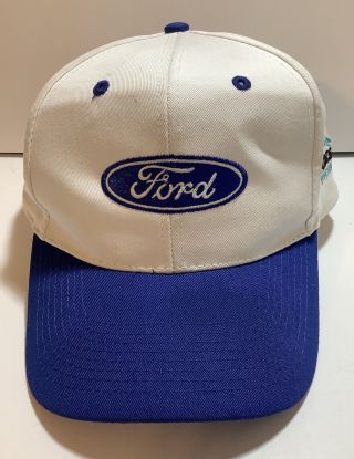 Vintage Ford White And Blue Snapback Hat Cap Adesa Phoenix Nissun Cap Read