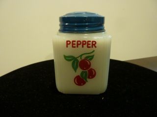 Vintage Tipp Usa Milk Glass Square Pepper Shaker