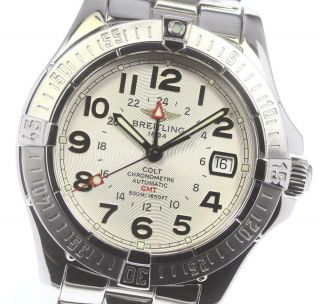Breitling Colt Gmt A32350 Date Silver Dial Automatic Men 
