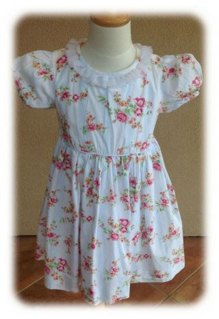 Vintage Lydia Jane Cabbage Rose Floral Spring Summer Dress 5 6 7
