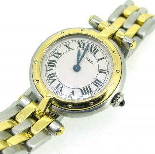 Cartier Panthere Vendome Two Row 18k Gold & Steel Ladies Watch 23 Mm